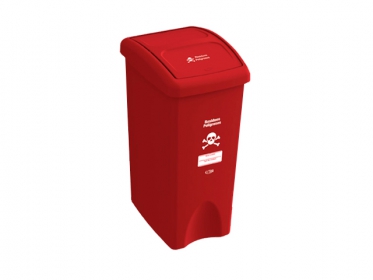 Papelera con Tapa Vaivn 35 Litros Rojo (Residuos Peligrosos) Estra 4-1002120