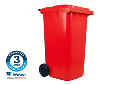 Contenedor de Basura con Ruedas 240 Litros Rojo Weber