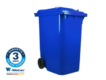 Contenedor de Basura con Ruedas de 360 Litros Azul Weber
