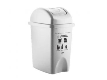Papelera Tapa Vaivn 10 Litros Blanca Residuos Reciclables y Aprovechables Estra 4-1042502