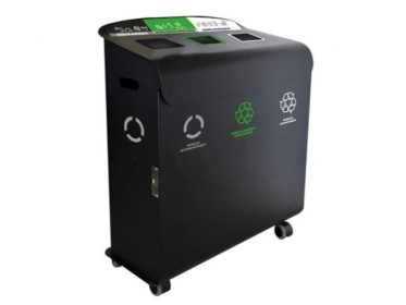 Punto Ecolgico Acero Cold Rolled 3 Divisiones 105 Litros Icona S Negro EcoSmart