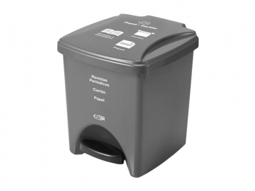 Papelera Pedal 20 Litros Gris Residuos Papel-Carton Marca Estra 4-1002415