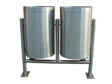 Punto Ecolgico en Acero Inoxidable 75 Lts Barcelona 2 puestos Sin Techo