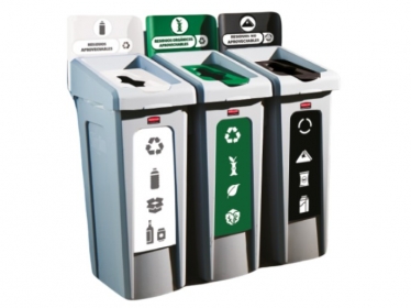 Punto Ecolgico 87 litros Slim Jim (Verde Blanco Negro) Rubbermaid 2100295