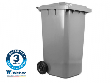 Contenedor de Basura con Ruedas 240 Litros Gris Weber