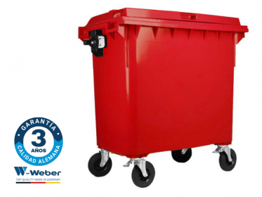 Contenedor de Basura con Ruedas 770 Litros Rojo Weber