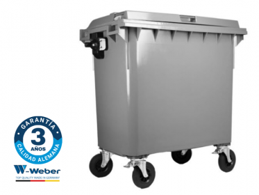 Contenedor de Basura con Ruedas 770 Litros Gris Weber