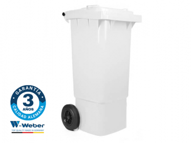 Contenedor de Basura con Ruedas 80 Litros Blanco Weber