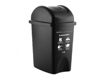 Papelera Tapa Vaivn 10 Litros Negro Residuos No Aprovechables Estra 4-1042504