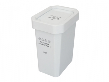 Papelera con Tapa Vaivn 26 Litros Blanco Estra Bins Reciclable Aprovechable 4-1042616  