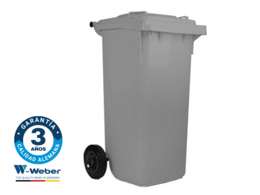 Contenedor de Basura con Ruedas 120 Litros Gris Weber