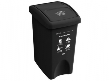 Papelera Tapa Vaivn 35 Litros Negra Residuos No Aprovechables Estra 4-1042516