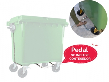 Pedal de Apertura Para Contenedor de Basura con Ruedas 660 Litros Weber