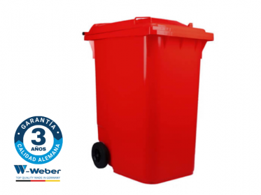 Contenedor de Basura con Ruedas 360 Litros Rojo Weber
