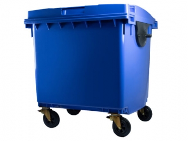 Contenedor de Basura con Ruedas de 1100 Litros Azul Weber