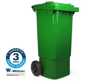 Contenedor de Basura con Ruedas 80 Litros Verde Weber