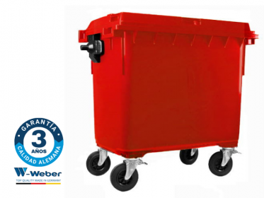 Contenedor de Basura con Ruedas 660 Litros Rojo Weber