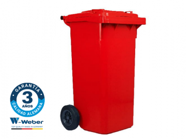 Contenedor de Basura con Ruedas 120 Litros Rojo Weber