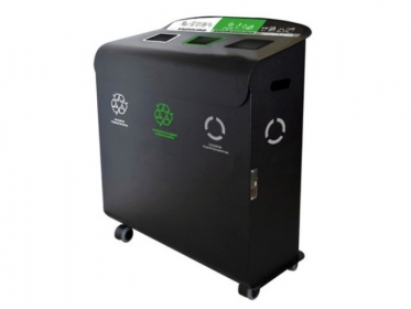 Punto Ecolgico Acero Cold Rolled 3 Divisiones 140 Litros Icona M Negro EcoSmart