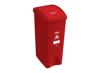Papelera con Tapa Vaivn  53 Litros Rojo (Residuos Peligrosos) Estra 4-1002178