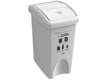 Papelera Tapa Vaivn 35 Litros Blanca Residuos Reciclables y Aprovechables Estra 4-1042514
