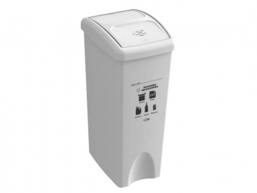 Papelera Tapa Vaivn 53 Litros Blanca Residuos Reciclables y Aprovechables Estra 4-1042520
