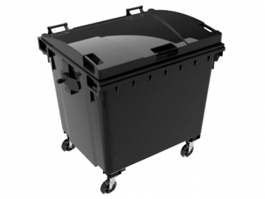 Contenedor de Basura con Ruedas 1100 Litros Negro