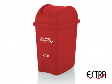 Papelera Tapa Vaivn 10 Litros Estra Roja 4-1002284