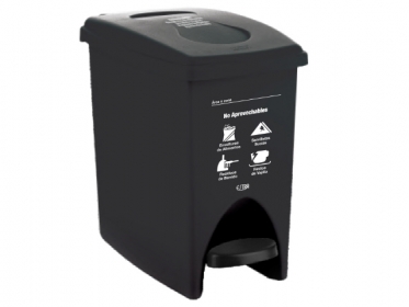 Papelera Pedal 10 Litros Negro Residuos No Aprovechables Estra 4-1042556 